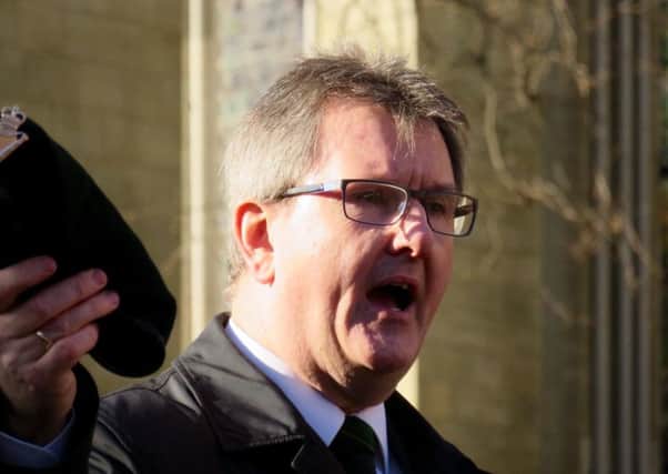 DUP MP Jeffrey Donaldson addressed the crowds in London on Saturday
