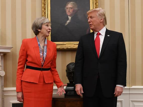 Prime Minister Theresa May with America's president, Donald Trump