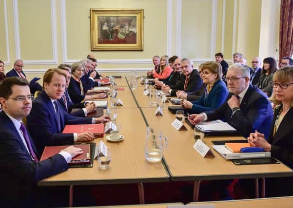 Prime Minister Theresa May chairs a Joint Ministerial Committee at Cardiff City Hall. Photo: Ben Birchall/PA Wire