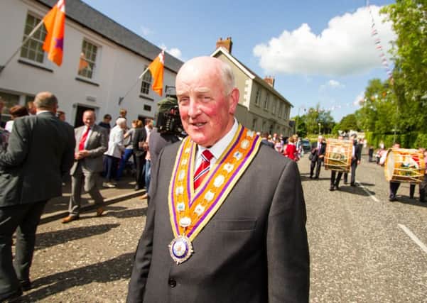 Grand Master of the Grand Orange Lodge of Ireland Edward Stevenson pictured outside the Museum of Orange Heritage in Loughgall, Co Armagh