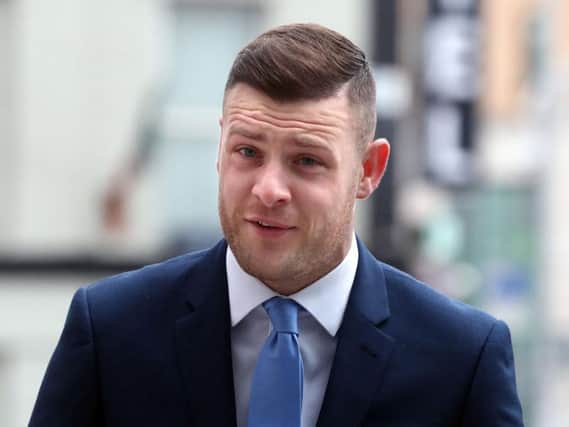 Footballer Anthony Stokes arrives at Dublin's Circuit Criminal Court for a sentencing hearing for assaulting an Elvis impersonator in a nightclub.