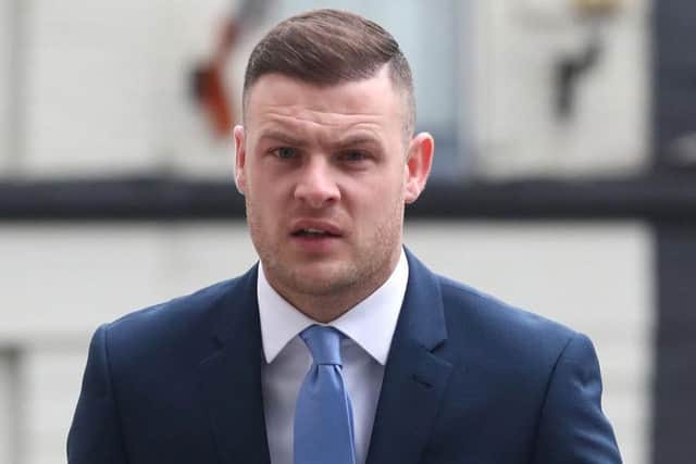 Footballer Anthony Stokes arrives at Dublin's Circuit Criminal Court for a sentencing hearing for assaulting an Elvis impersonator in a nightclub