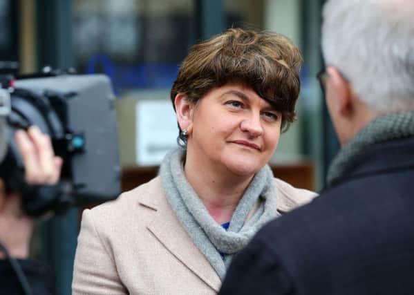 Arlene Foster, seen here yesterday in Belfast, was alerted to the lack of RHI cost controls in 2013.

Photo by Kelvin Boyes / Press Eye.