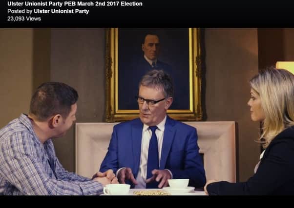 Screengrab taken from the UUP's election video on Facebook