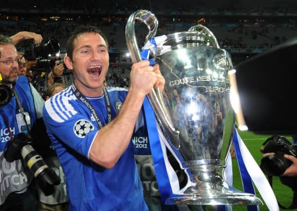 Chelsea's Frank Lampard celebrates with the trophy following the UEFA Champions League Final at the Allianz Arena, Munich