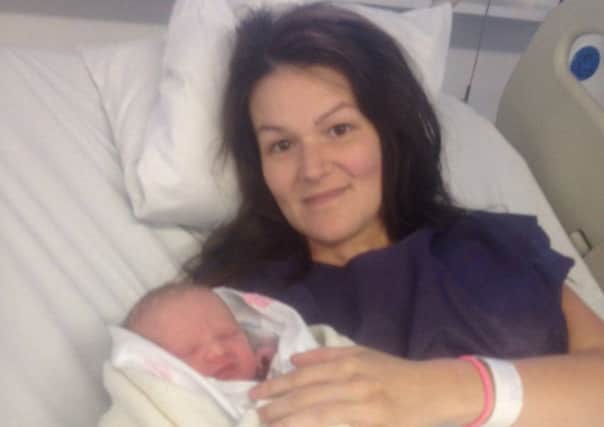 Michelle McCormick following the birth of her son Parker. She took ill just two days later and was diagnosed with a rare form of cancer