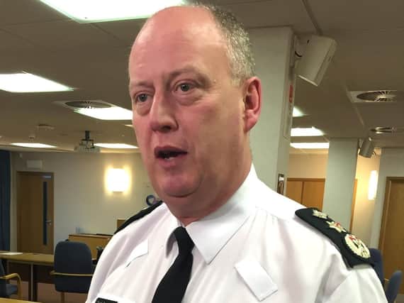 PSNI Chief Constable George Hamilton speaks at the Policing Board in Belfast where he apologised to those inconvenienced by illegal Union flag protest parades after the Supreme Court ruled that officers did have the power to stop them