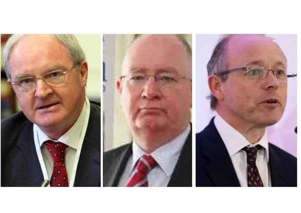Lord Chief Justice Sir Declan Morgan, Police Ombudsman Michael Maguire and Barra McGrory QC. Each holds a position that makes it difficult to express their personal views, which is a pity says Trevor Ringland because society needs a candid assessment of legacy issues