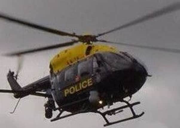 The PSNI helicopter was deployed during the episode.