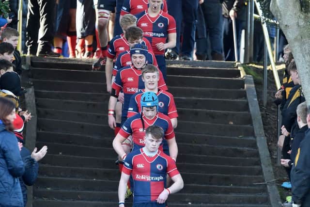 Ballyclare High 
take to the pitch against RBAI