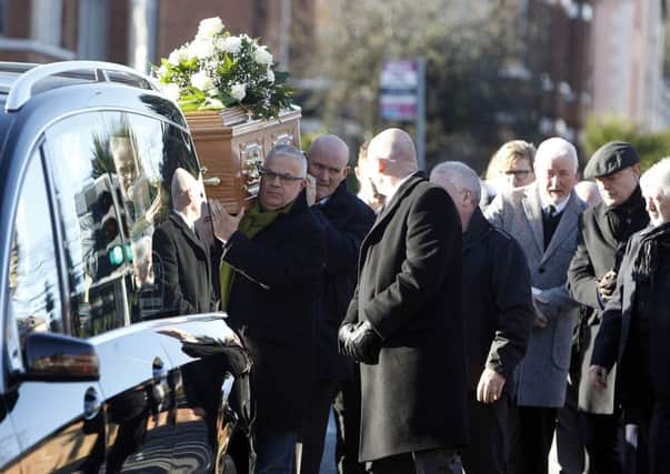 Margaret McKinney's funeral was held at St Matthias' Church in west Belfast on Saturday