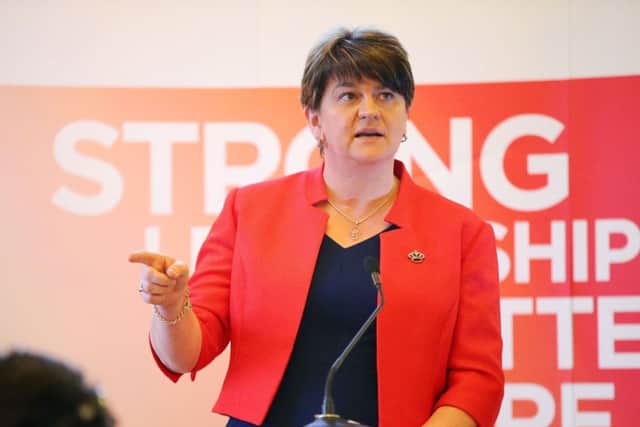 DUP leader Arlene Foster pictured at the DUP election campaign launch at Brownlow House, Lurgan.

Photo: Kelvin Boyes / Press Eye.