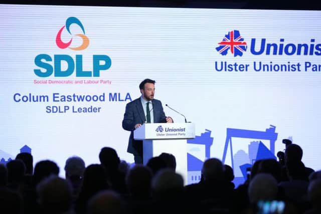 Colum Eastwood addressing the Ulster Unionist Party conference