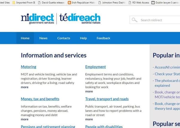 The nidirect website with its new Irish header