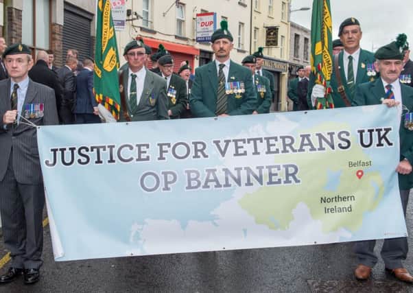 The veterans' campaigners on a previous march. Their Londonderry parade is scheduled for March 4