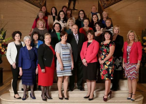 First Minister Arlene Foster joined many current and former female MLAs at an event in Parliament Buildings last year to mark the first Assembly Womens Week. The lunch was hosted by Speaker of the Assembly, Mitchel McLaughlin MLA