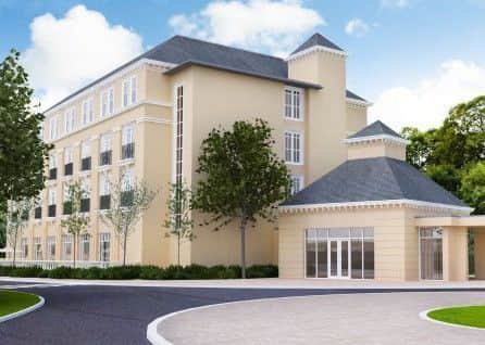 An artist's impression of the proposed spa and accommodation development at the Tullyglass House hotel. INBT-07-702-con