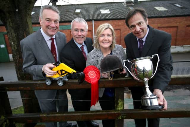Looking four-ward to a four day Balmoral Show in 2017 is (L-R) Cormac McKervey, Ulster Bank Senior Agriculture Manager; Rhonda Geary, Operations Director, Balmoral Show; Richard Donnan, Ulster Banks Head of Northern Ireland and  Colin McDonald, RUAS Chief Executive.