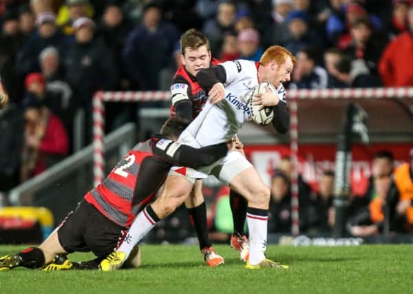 Peter Nelson playing against Edinburgh before his injury which ruled him out for over a year