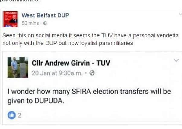 The message remained on the DUP page for about three hours