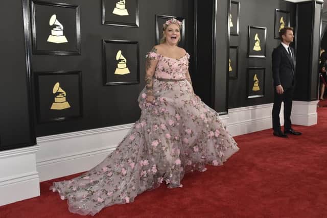 Elle King arrives at the 59th annual Grammy Awards at the Staples Center on Sunday, Feb. 12, 2017, in Los Angeles. (Photo by Jordan Strauss/Invision/AP)