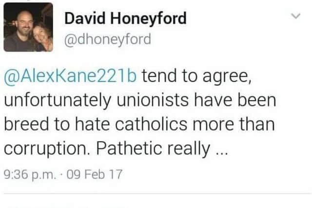 David Honeyford's tweet