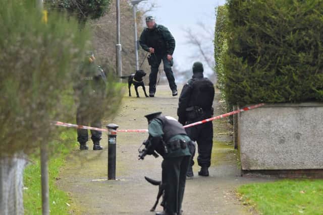 Police and ATO  attend  the scene of a security alert at Allenhill Park in Lurgan following the discovery of a suspicious object. 
Photo Colm Lenaghan/Pacemaker Press