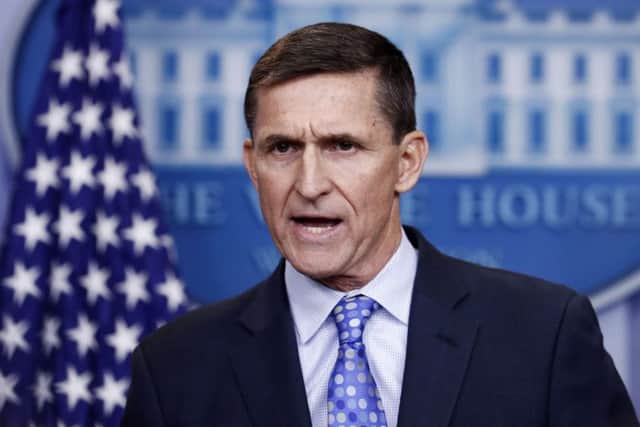 National Security Adviser Michael Flynn speaks during the daily news briefing at the White House, in Washington. Flynn resigned as President Donald Trump's national security adviser Monday, Feb. 13, 2017. (AP Photo/Carolyn Kaster, File)