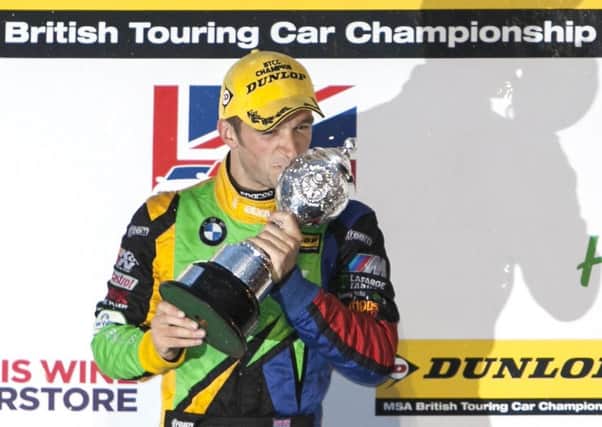 Portadown's Colin Turkington with his second British Touring Car Championship title in 2014. Pic by Rea Finlay.