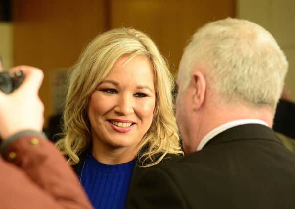Michelle O'Neill at Sinn Fein's manifesto launch in the Market Place Theatre and Arts Centre, Armagh city