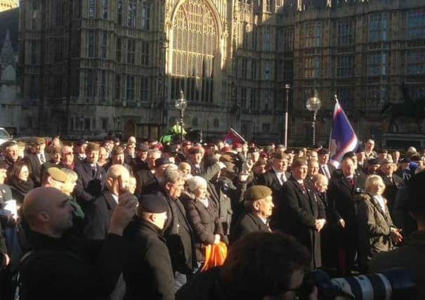 More than 1,000 veterans who served in Northern Ireland attended a rally at Westminster last month.