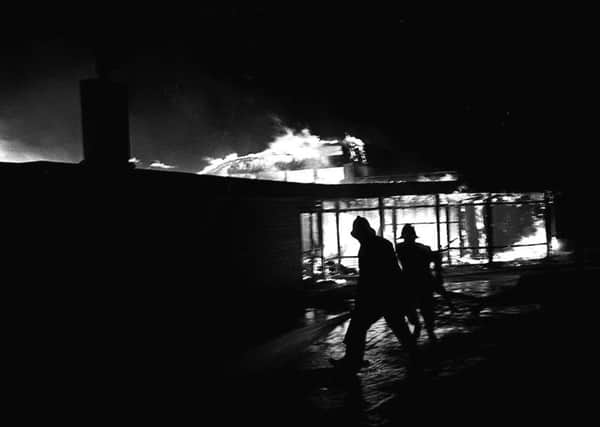 Aftermath of the La Mon house hotel fire in 1978. PACEMAKER BELFAST ARCHIVE