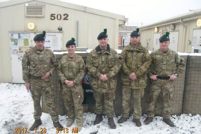 The G4 team: CSgt Coyne, LCpl Weeks, Capt Clarke, Cpl Orr and Sgt Gillan