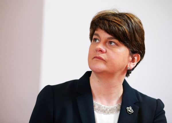 Arlene Foster pictured at the DUP manifesto launch where she wouldn't take any questions.

Picture by Kelvin Boyes / Press Eye,