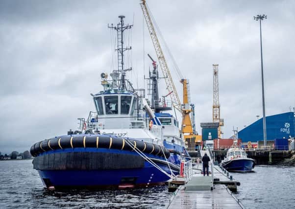 Foyle Port has officially launched its new state-of-the-art tug boat Strathfoyle