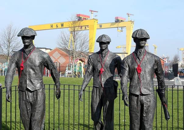Statues in Pitt Park, east Belfast