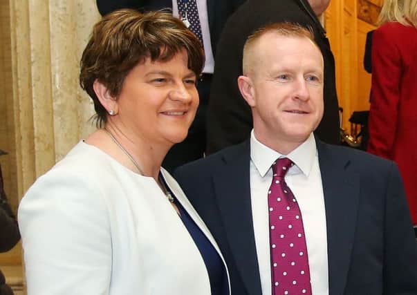 Stephen Ross, pictured with Arlene Foster at Stormont, wasn't keen to talk