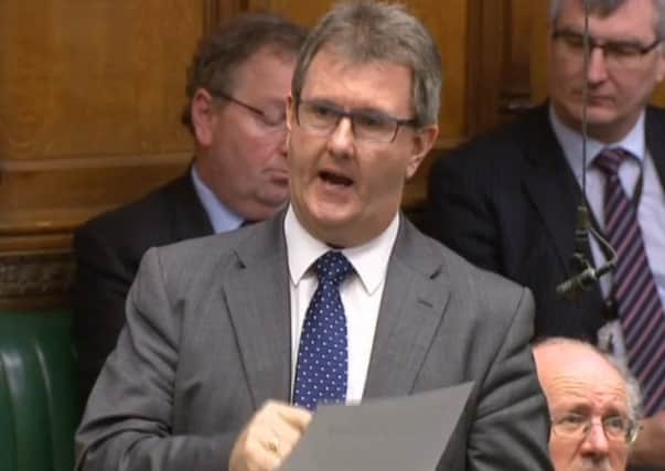 Sir Jeffrey Donaldson in the Commons moving a motion for a statute of limitations to protect members of the security forces 23 February 2017. Screengrab from Parliament TV.