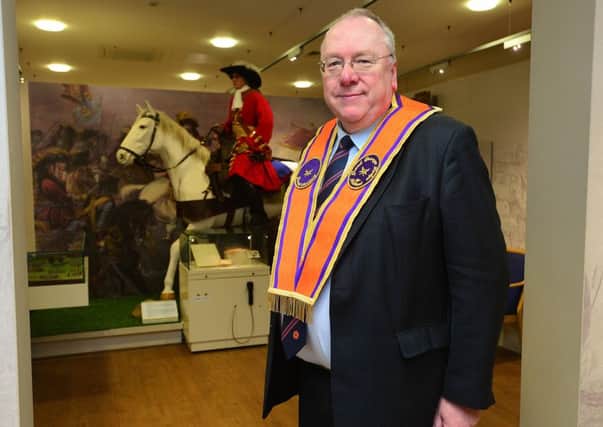 Rev Mervyn Gibson at Schomberg House Museum of Orange Heritage in Belfast. 
Picture: Arthur Allison/Pacemaker Press.