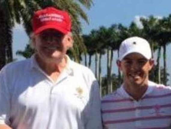 US President Donald Trump with golfer Rory McIlroy