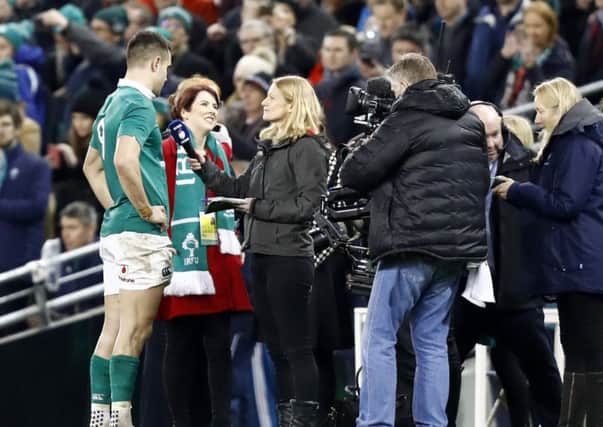 Ireland's Conor Murray receives the man of the match award