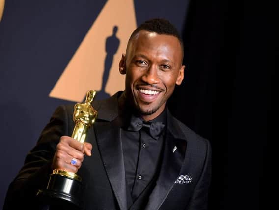 Mahershala Ali with the award for Best Actor in a Supporting role for Moonlight