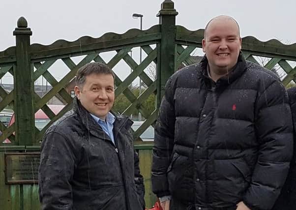 Robin Swann (left) and David McIlveen in a picture posted on Mr Swann's Twitter page