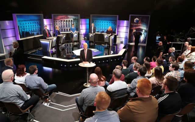 Last night's BBC leaders' debate.   Photo by William Cherry/Presseye
