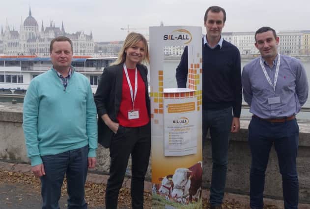 Attending the Sil-All European Conference in Budapest were Richard McCaughan, Moores Animal Feeds, Marine Delcourt, Sil-All Brand Manager, Mark Crawford, Farmcare Products and Bryan Buckley, Sil-All Ireland Business Manager