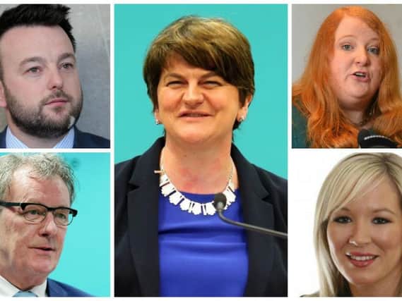 The leaders of the five largest political parties in Northern Ireland