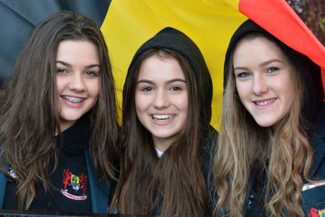 Showing off the Academy colours on an historic day for the school.