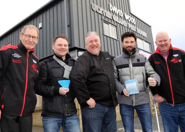 New clinic at Ulster Grand Prix House a Ã¢Â¬ÃœgamechangerÃ¢Â¬" for those in chronic pain. 

Pictured L-R: Ken Stewart, Dundrod & District Motorcycle Club, local rider Stephen Thompson, Dr Shane Murnaghan, local rider Glenn Irwin and Bryan Olliver, Dundrod & District Motorcycle Club.