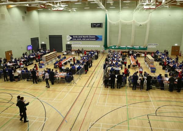 NI Assembly Election 2017 Count at Aurora Leisure Complex in Bangor for Strangford and North Down constituencies.
 Photo by Brian Little / Press Eye.