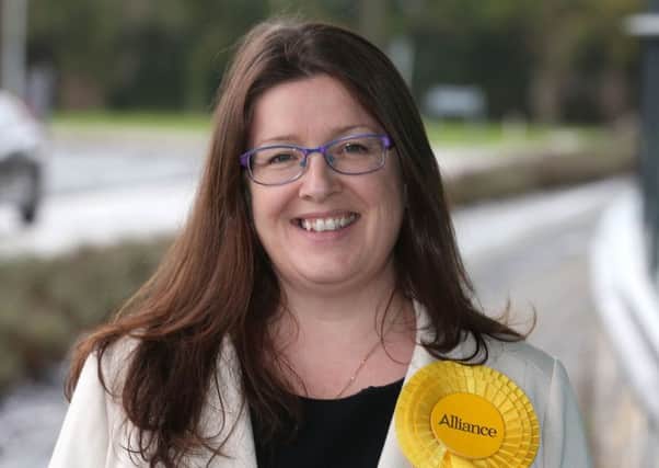 Alliance Party's 
Kellie Armstrong who was elected in first place in Strangford. 
Photo by Brian Little / Press Eye.